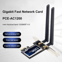 1200Mbps PCI-E Bluetooth Wireless Wifi Adapter 2.4G/5GHz Dual Band PCI Express Wireless Network Card For Desktop PC Win 7 8 10