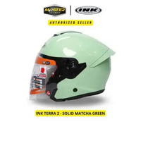 HELM INK TERRA 2 SOLID MATCHA GREEN WARNA ORIGINAL DOUBLE VISOR XL