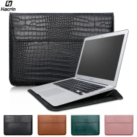 Laptop Bag for Macbook Air Pro 13 Case M1 M2 Notebook Stand Cover 11 14 15 15.6 inch PU Leather Sleeve Pouch Computer Tablet Bag