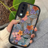Cases For Huawei P30 Lite Silicone Flower Leaves Phone Cover For Huawei P40 Lite P30 P20 Mate 20 Pro Mirror Girly Back Funda