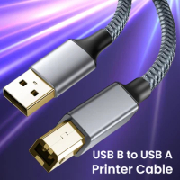 USB A to B Cable USB Printer 2.0 USB B Cable High-Speed Printer Cord Compatible with Hp Canon Brother Epson Lexmark Xerox Dac