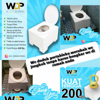 WDP WC Duduk Portable Tinggi 30cm Putih Kuat Hingga 200kg Cocok untuk Ibu Hamil & Lansia Toilet Dudu