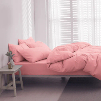 【AnD HOUSE 安庭家居】經典素色-單人床包枕套組-粉紅(柔軟舒適/舒柔棉)