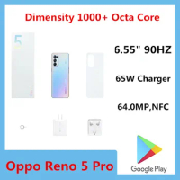 In Stock Oppo Reno 5 Pro 5G Smart Phone 64.0MP 5 Cameras 4350mAh 65W Charger 6.55" OLED 90HZ Dimensity 1000+ Screen Fingerprint