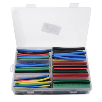 154pcs/set Seven Colors Optional 6 Sizes Assorted 2:1 Flame-retardant Boxed Heat Shrink Tubing Kit MPa 600V