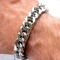 gelang tangan titanium model pria rantai jumbo anti karat dan pudar