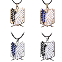 Hot Attack on Titan Necklaces Pendants Wings Of Liberty Metal Unisex Leather Chain Fashion Children Jewelry Pendant Two Colors