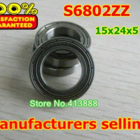 NBZH bearing 500pcs Free Shipping SUS440C Stainless Steel Deep Groove Ball Bearings S6802ZZ 15*24*5 Mm ABEC-1 Z2