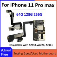 Original Unlocked For iPhone 11 Pro Max motherboard with face id 64GB 256GB iOS updated Free iCloud Board A2218, A2220, A2161