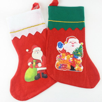 聖誕襪 大彩圖聖誕襪 耶誕襪 綠邊.白邊(中大型)/一個入(促40)~5600