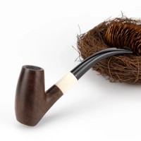 Creative Ebony Wood Pipe Handmade 9mm Filter Smoking Tobacco Pipe Portable Smoke Pipe Smoking tools gift set
