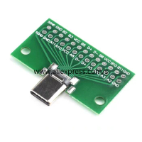 1PCS Type-C Male to Female USB 3.1 Test PCB Board Adapter Type C 24P 2.54mm Connector Socket For Data Line Wire Cable Transfer