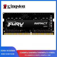 Kingston FURY Impact DDR4 RAM 32 16 8GB 3200MHz 2400 2666MHz SODIMM หน่วยความจำ260Pin SODIMM PC4-19200 21300 25600 DDR4โน้ตบุ๊ค RAM