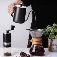 Portable Coffee Maker Outdoor Modern Manual Drip Travel Bag Grinder Pot Kettle Pour Over V60 Coffee Maker Set