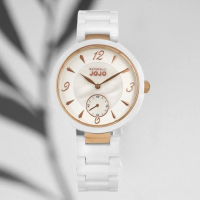 【NATURALLY JOJO】小秒針 陶瓷時尚腕錶-白珍珠貝38mm(JO96986-81R)