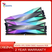 ADATA XPG DDR4 D60G 3200MHz 3600MHz Extreme Memory Profile SDRAMXPM 2.0 8GB 16GB 2PCS U-DIMM Heatsink RGB Memoria for Desktop