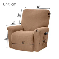 Useful Armchair Cover Wrinkling Proof Perfect Matching Polyester Elastic Recliner Massage Chair Cover