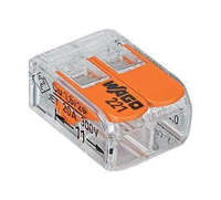 WAGO 221-412/VE00-2500 221 Series 2 Conductor AWG 24 - 12 Transparent Body Connector W/levers-50 Ite