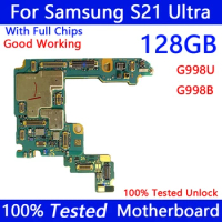 128GB 256GB Logic Board For Samsung Galaxy S21 Ultra G998B 5G G998U With Full Chips Motherboard 100% Working Unlock Mainbaord