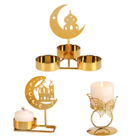Middle East Moon Castle Butterfly Tealight Holder Metal Candlestick Candlestand 95AA