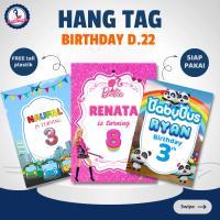 Hang tag birthday custom karakter kartun / Hangtag ulang tahun kartu ucapan souvenir / Gantungan bin