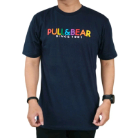 Kaos Distro Pria Lengan Pendek Pull&Bear Sablon Timbul Terlaris Kekinian Original Premium High Quali