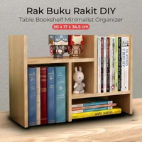 Veneer Rak Buku Rakit DIY Table Bookshelf Organizer Kayu 50×17×34,5 Cm - ZW404