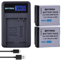 Batmax 2Pc DMW-BLH7 DMW-BLH7PP DMW-BLH7E Battery+LCD USB Charger for Panasonic Lumix DMC-GM1 GM1 DMC-GM5 GM5 DMC-GF7 GF7 DMC-GF8