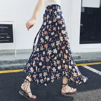 騎車防走光圍裙女半身裙中長款遮小腿一片式防曬裙機車包裹沙灘