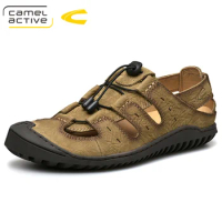 Camel Active 2019 New High Quality Summer Men Sandals Cow Leather Comfortable Gladiator Men Shoes Fashion Casual Shoes 19356