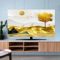 New TV Cover Dust Cover Home Hanging Desktop Curved Universal TV Dust Cloth Cover Cloth Monitor Cover Home Decoration