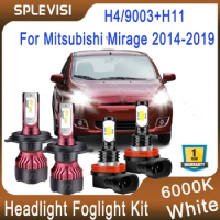 For Mitsubishi Mirage 2014 2015 2016 2017 2018 2019 LED Headlights 9003/H4 High Low Beam,H11 Foglight Kit 28000LM Bright White