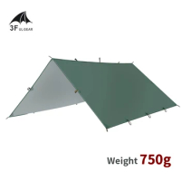 3F UL GEAR Outdoor Ultralight Tarp 210T Silver Coating Sun Shelter 3 Sizes Camping Hammock Waterproof Rain Shelter Picnic