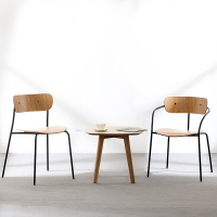 烏爾班椅 北歐丹麥ins簡約鐵藝實木餐椅家用商用靠背凳子休閒椅子