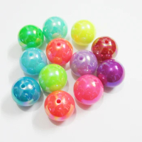 Wholesale 12mm 500pcs/bag, 20mm 100pcs/bag, Neon Solid Plated AB Beads For Fashion Chunky Necklace /Jewelry