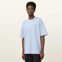 【ALLSAINTS】HAVEN 厚質純棉寬鬆短袖T恤-藍 M029JC(寬鬆版型)
