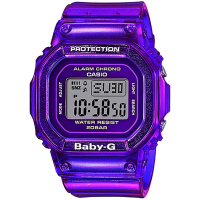 CASIO 卡西歐 BABY-G 半透明休閒電子錶 送禮首選-紫 BGD-560S-6