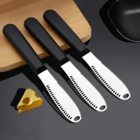 Stainless Steel Butter Knife With Hole Cheese Butter Cutter Cheese Smear Toast Bread Cutlery Multifunction Kichen Spatula Tools
