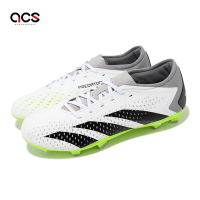 adidas 足球鞋 Predator Accuracy 3 FG 白 灰 綠 男鞋 短草地球場 室外 愛迪達 GZ0014