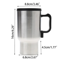 Car Heating Cup Stainless Steel Travel Electric Kettle Insulated Heated Thermal Dropship