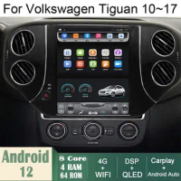 Car Android GPS Navigation Wifi 9.7" For Volkswagen VW Tiguan 10-17 radio 4+64g