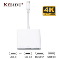 Type-C To HDMI-compatible Type-C USB 3.1 Hub USB-C To USB 3.0/HDMI-compatible/Type-C Charger Adapter For New Macbook Dell XPS 13