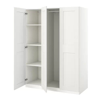 PAX/GRIMO 衣櫃/衣櫥組合, 白色/白色, 150x60x201 公分