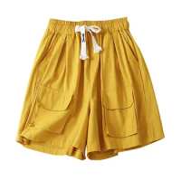Women's Summer Casual Print Tucked Waist Drawstring Shorts Casual Pants Pants Biker Shorts Women plus Size