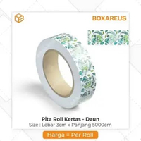 Pita Kertas berbagai motif. Cocok untuk Box/Toples Idul Fitri. - Daun Hijau Daun hijau
