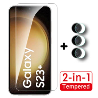 2-in-1 9H Glass For Samsung Galaxy S23 S23+ 5G Tempered Glass Sumsung S 23 SamsungS23 Plus S23Plus Camera Lens Screen Protector