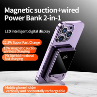 10000mAh Magnetic Qi Wireless Charger PowerBank 22.5W Fast Charging For iPhone 15 14 13 12 Samsung Huawei Xiaomi Mini Powerbank