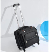 18 Inch Men Carry on hand luggage suitcase Cabin Spinner Suitcase Rolling luggage bag Business Travel Trolley bag with Wheels
