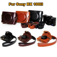 New PU Leather Camera Bag Case Cover Full Body Cover for Sony RX100 RX100II RX100III RX100IV RX100V RX100VI RX100VII Hand Strap