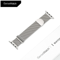 手錶錶帶 錶帶 防水錶帶 iserisewatch適用iwatch s8錶帶蘋果手錶7代apple watch6/5se金屬米蘭尼斯磁吸透氣40/44/45mm41mm高級星光色『DD00167』